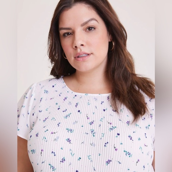 Pennington’s Responsible, Printed Short-Sleeve Pleated Blouse Size 3x NWT - Picture 3 of 12